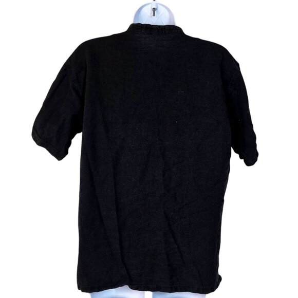 Vintage Arda Black Traditional Chinese Dragon Embroidered Toggle Front Shirt XL - Picture 4 of 6